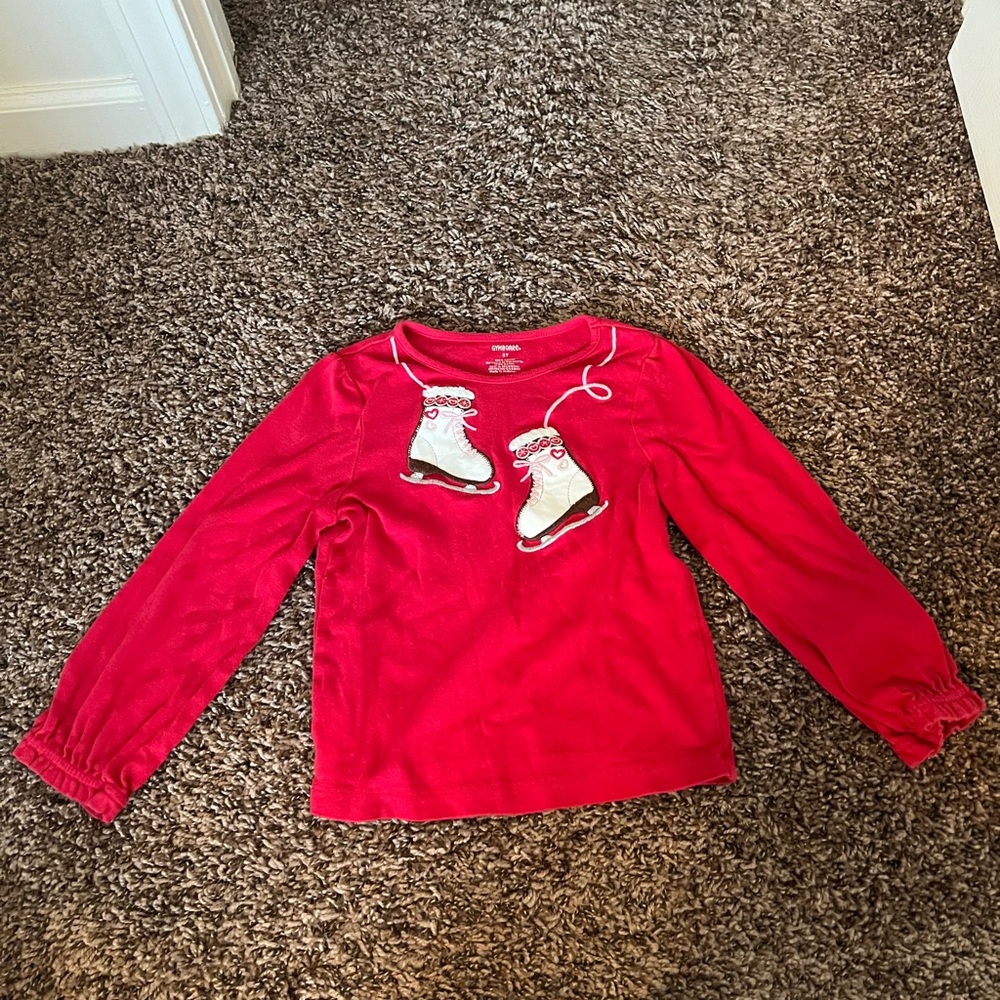 Ice skate long sleeve tee
